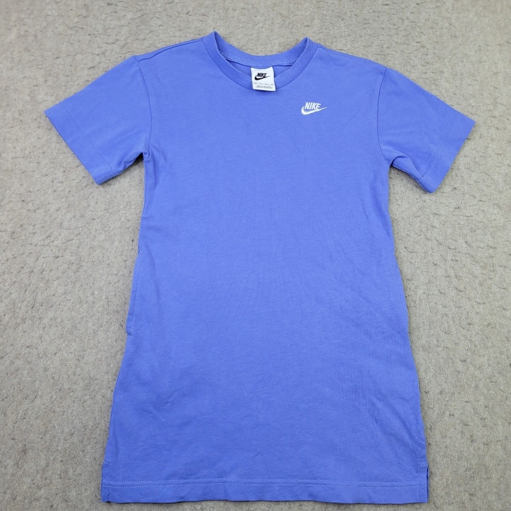 Nike T Shirt Dress Womens XS Blue Crew Neck Pullover Active Performance